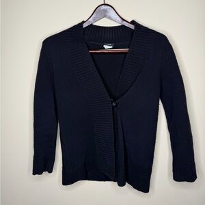 Vintage J.CREW Women’s Cashmere Wool Blend Black Cardigan One Button Sweater. S